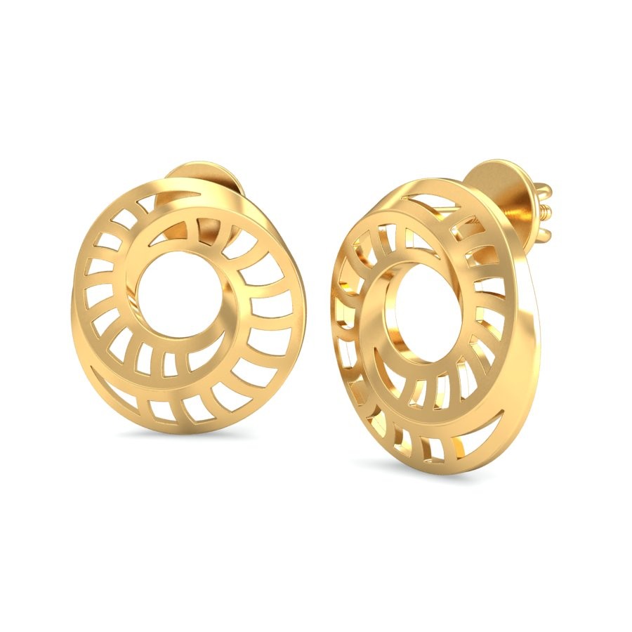 916 Gold Daily Wear Earring BERP043 - Image 4