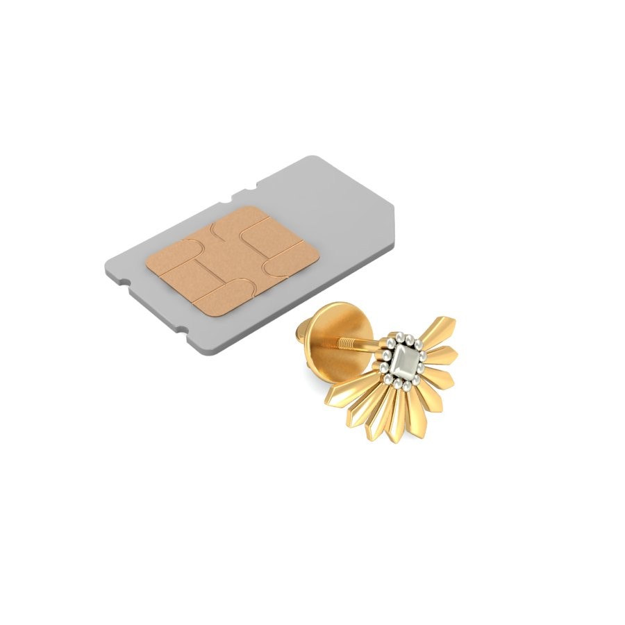 916 Gold Flair Earring BERP033 - Image 5