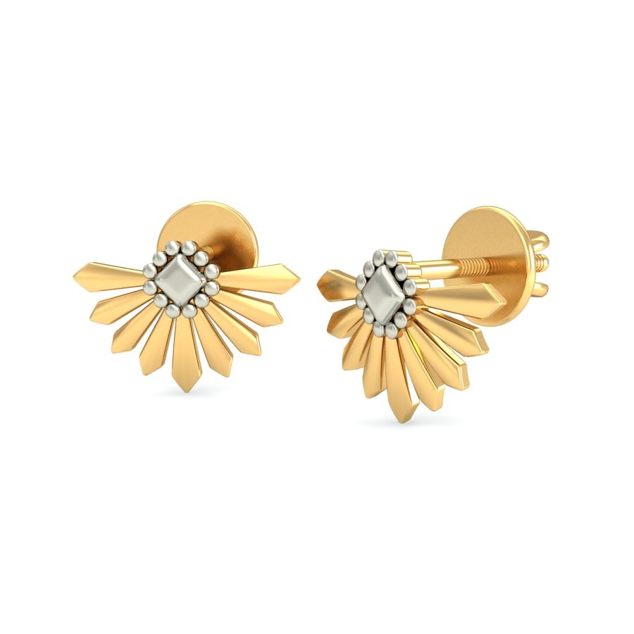 916 Gold Flair Earring BERP033 - Image 4