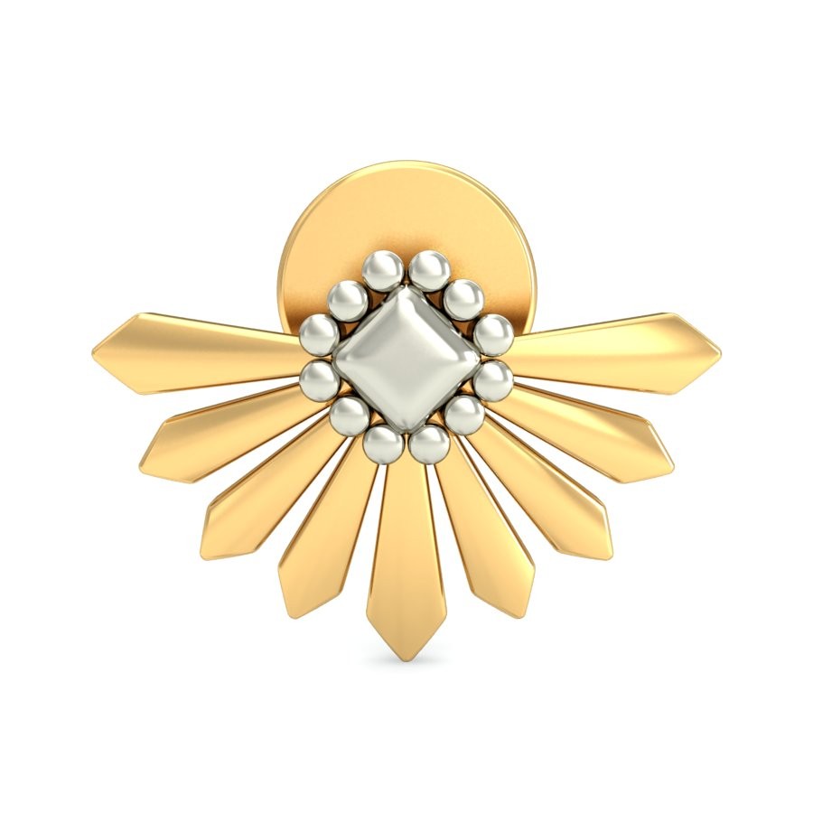 916 Gold Flair Earring BERP033 - Image 2