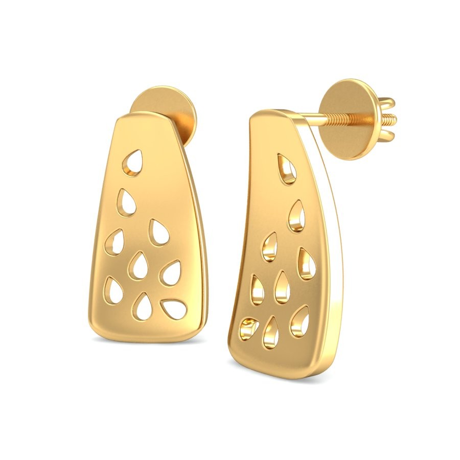 916 Gold Shining Earring BERP032 - Image 4