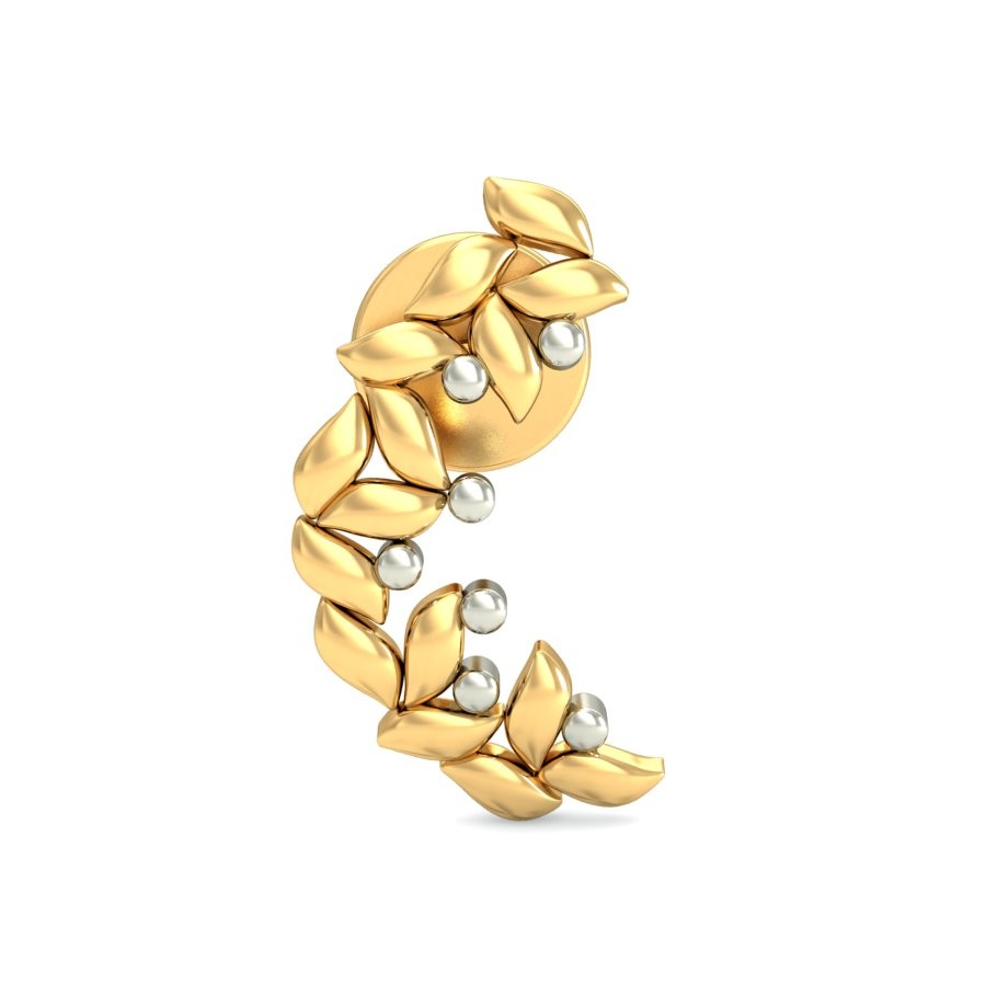 916 Gold Simple Earring BERP028 - Image 3