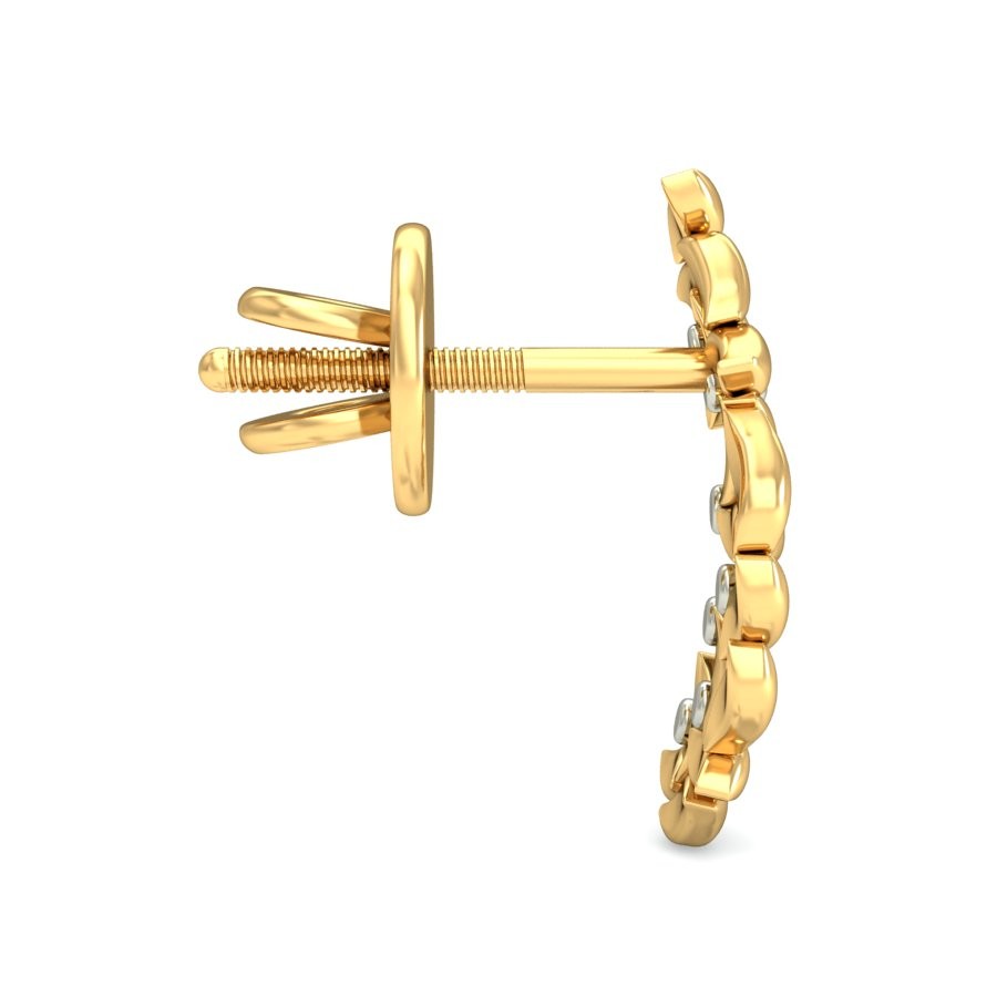 916 Gold Simple Earring BERP028 - Image 2