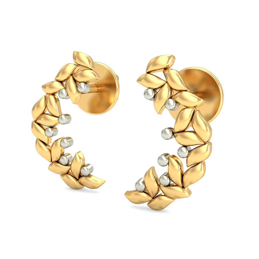 916 Gold Simple Earring BERP028