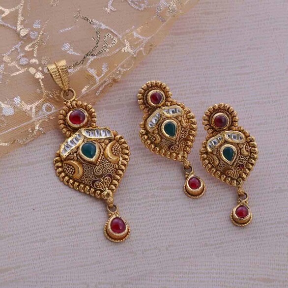 22k Jadtar pendant set  Antique