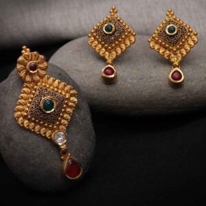 22k Jadtar pendant Set