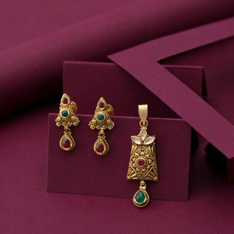22k Jadtar Pendant set