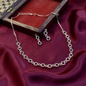 18k Diamond Rose Gold Necklace For women