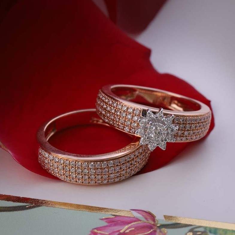 18kt Rose Gold  women wedding wear Natural