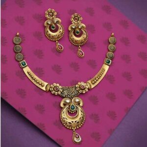 22 kt gold jadtar set