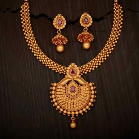 22kt gold jadtar set