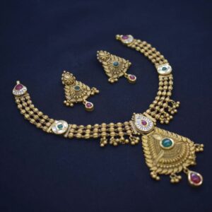 916 gold ancient  jadtar set