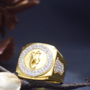 916 Gold CZ Gents Ring MK-R17