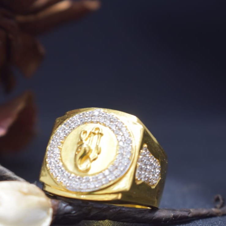 916 Gold CZ Gents Ring MK-R17 - Image 3