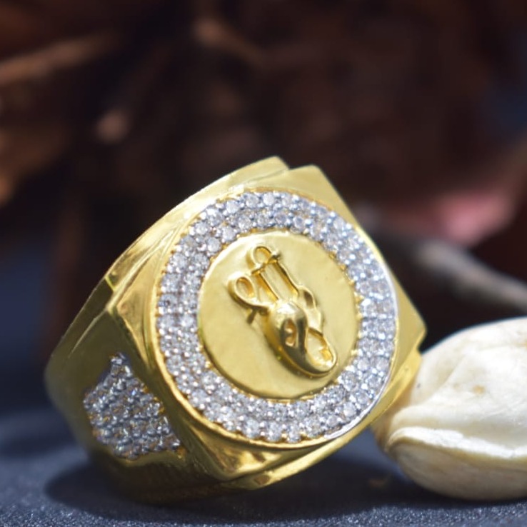 916 Gold CZ Gents Ring MK-R17 - Image 2