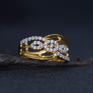 22KT Gold CZ Fancy Ring For Women MK-R15