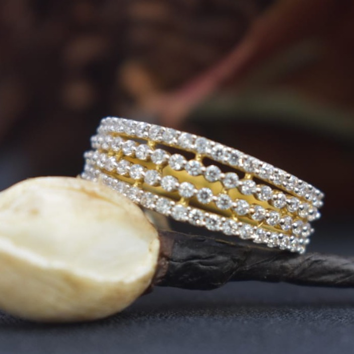 22KT Gold CZ Designer Ring For Women MK-R09