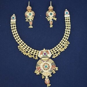 22Kt Gold Antique Necklace Set MK-N02