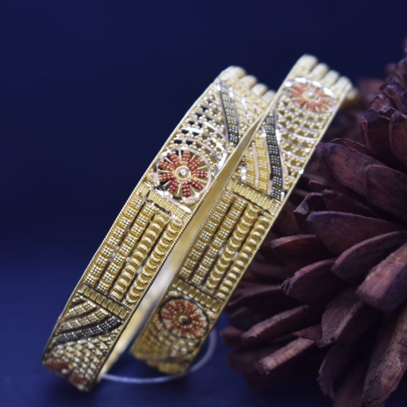 916 Gold Fancy Bangle MK-B07