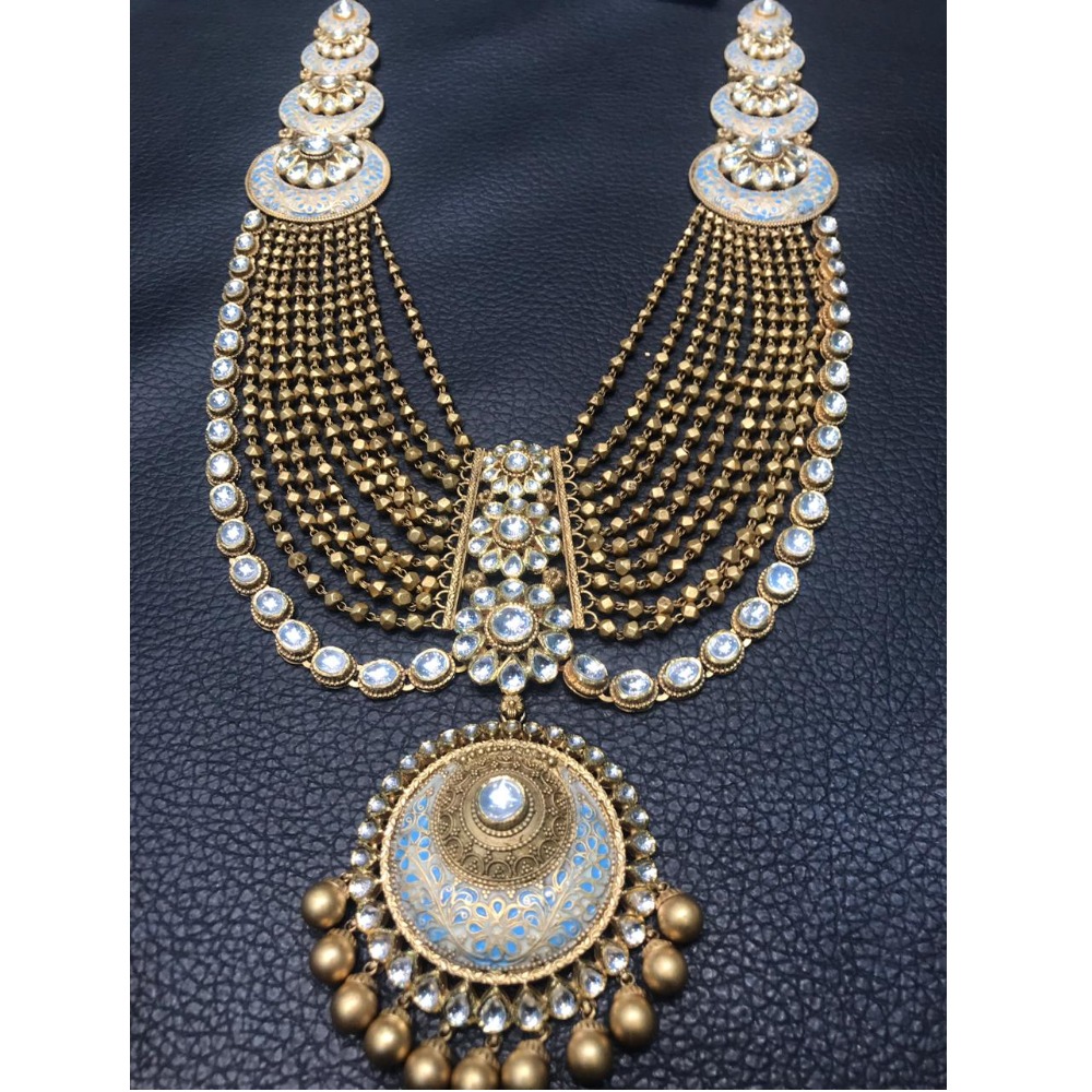 22K Gold Antique Layered Necklace Set