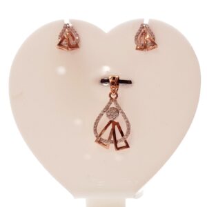 18 Ct Hallmark Rose Gold Fancy flower Pendelset