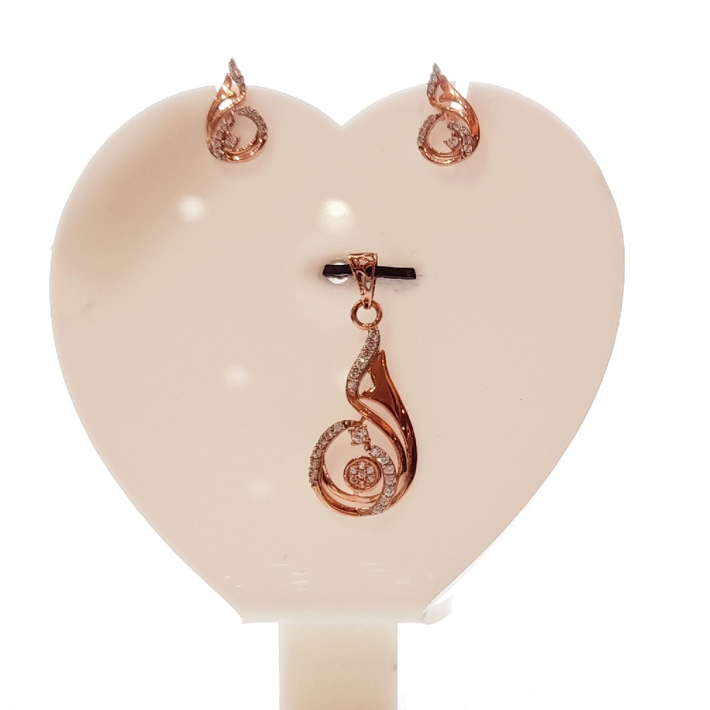 18 Krt Hallmark Rose Gold Flower Pendelset