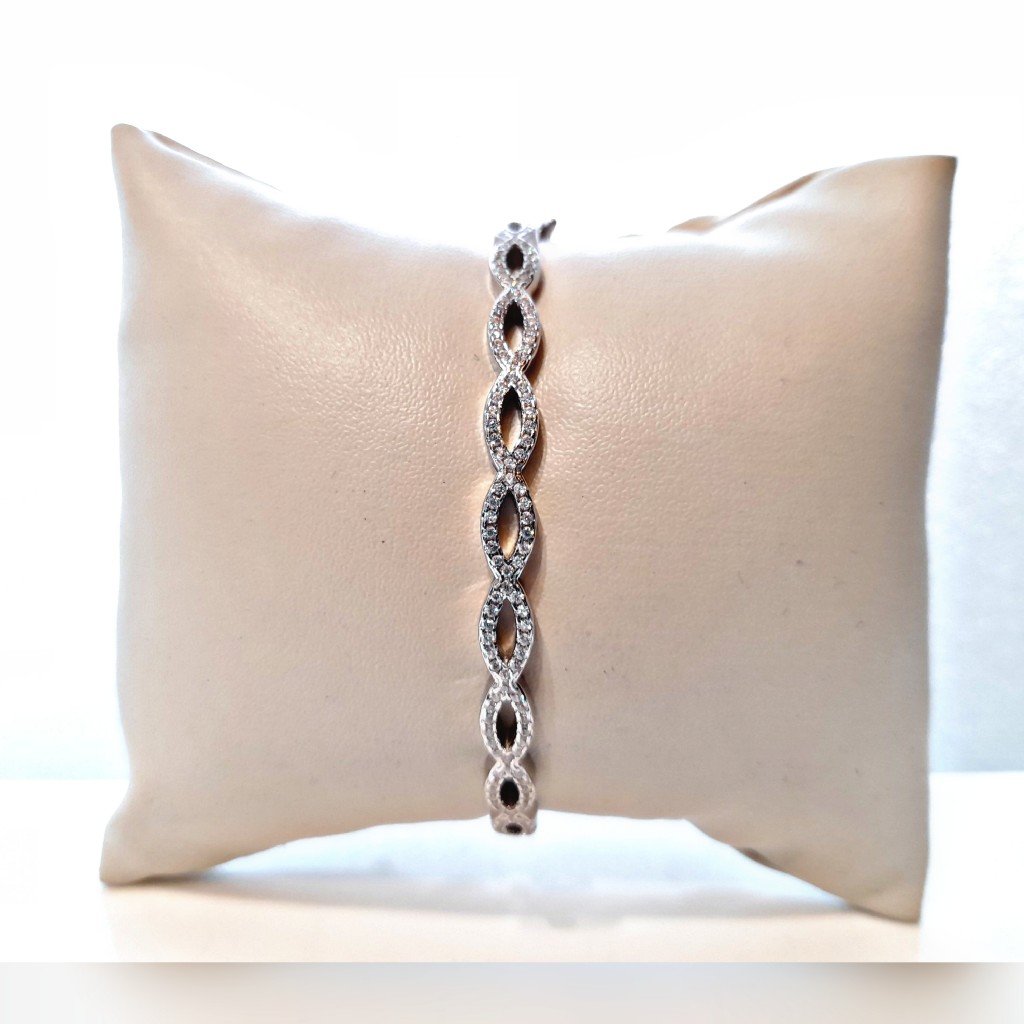 92.5 Sterling Silver Diamond Bracelet