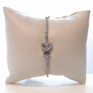 92.5 Sterling Silver Heart Bracelet