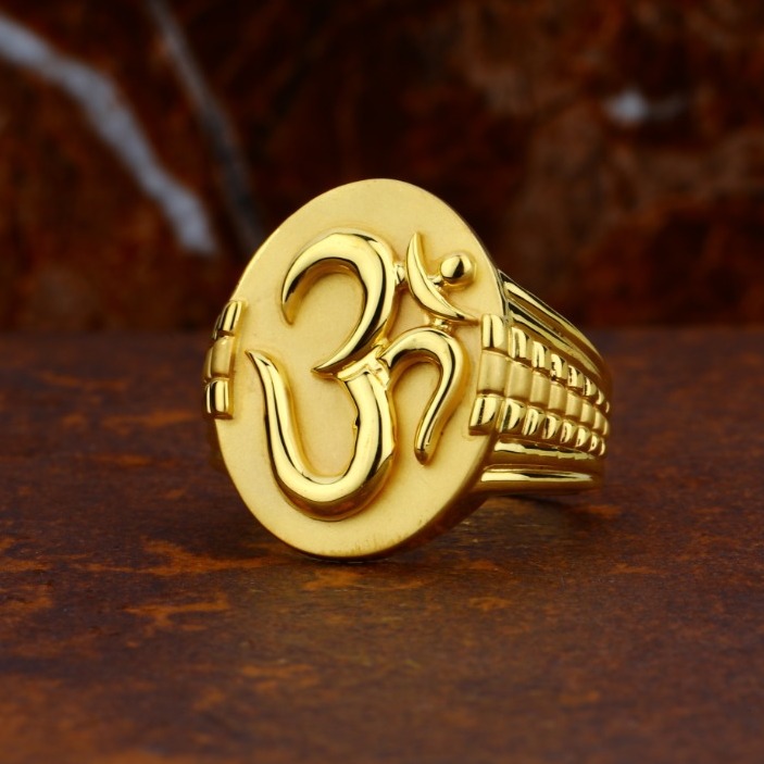 22KT Gold Hallmark New Stylish Design OM Ring