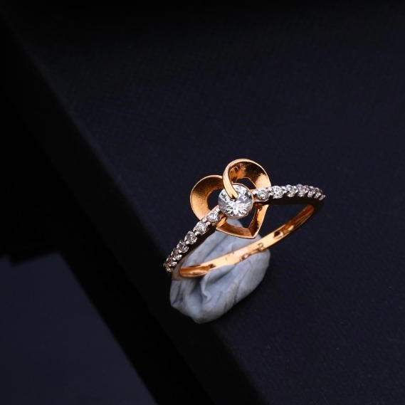 18KT Rose Gold Heart Design hallmark Ring