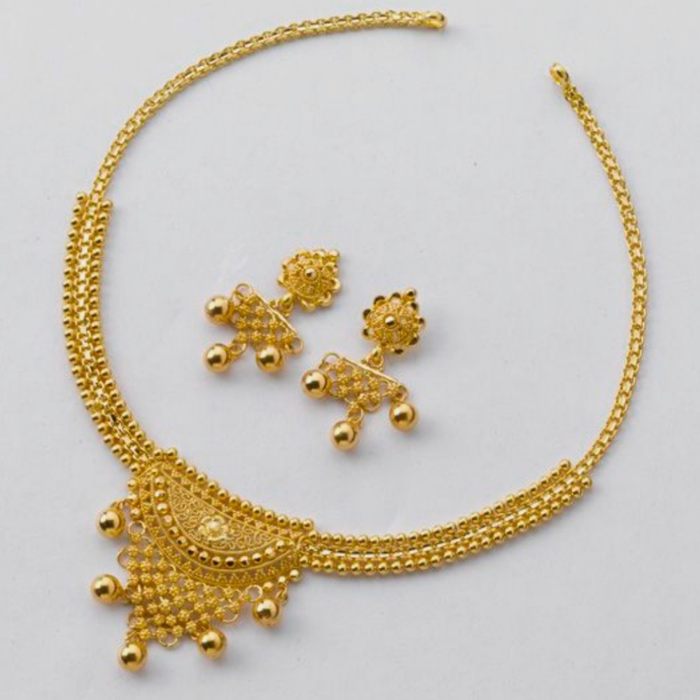 916 Gold Modern Necklace Set GJ-222