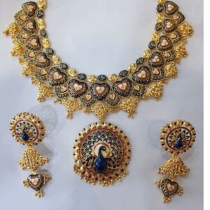 916 Gold classic peacock necklace set gj-800