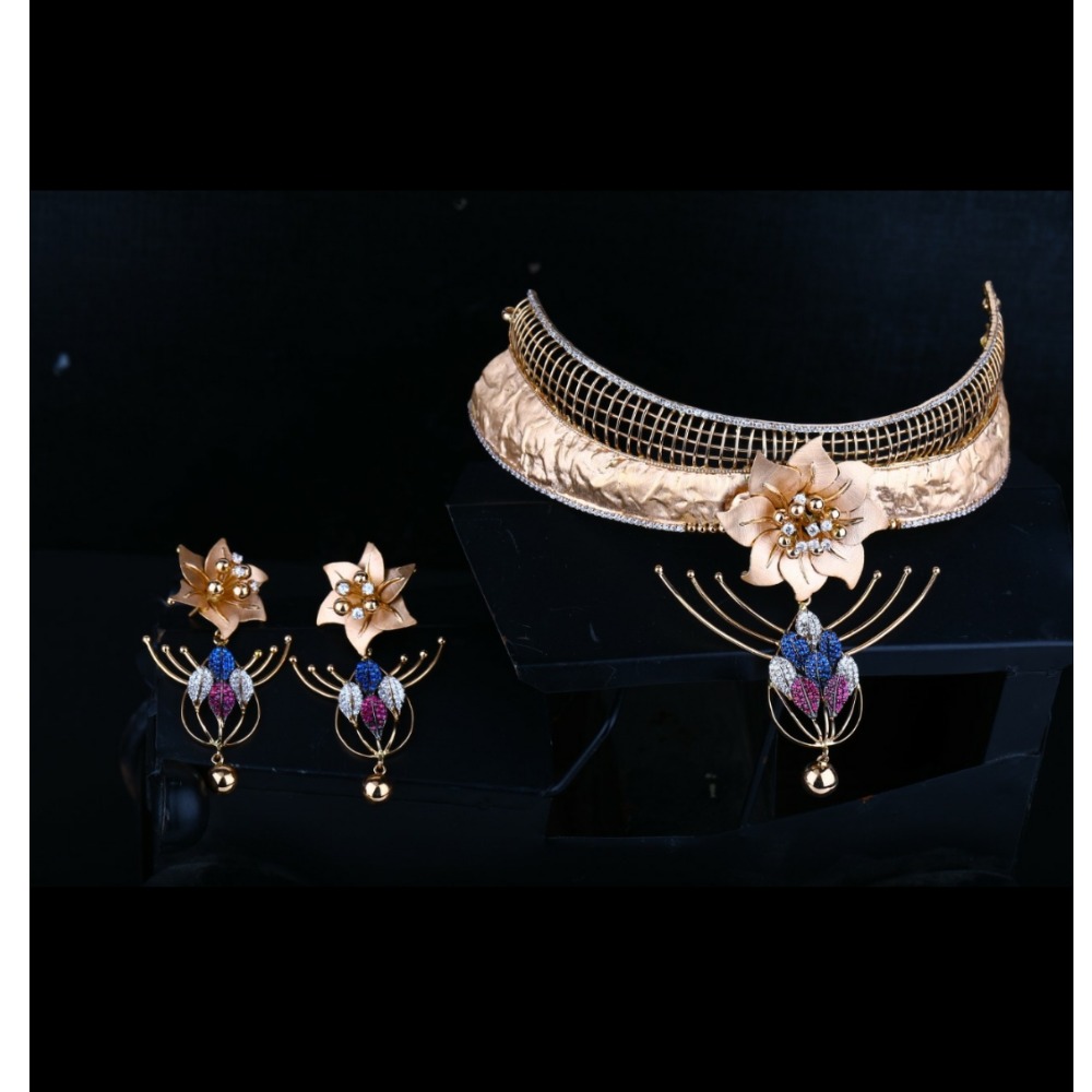 916 Gold Stylish Necklace set GJ-555