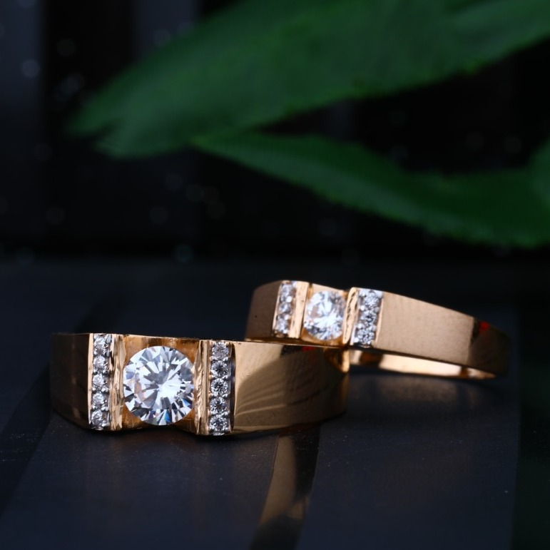 916 Gold Attractive Couple Ring GJ-R214