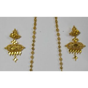 916 Gold Fancy Antique Jadtar Dodi Pendant Set Akm-ps-182