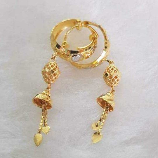 916 gold fancy punjabibali earrings akm-er-174