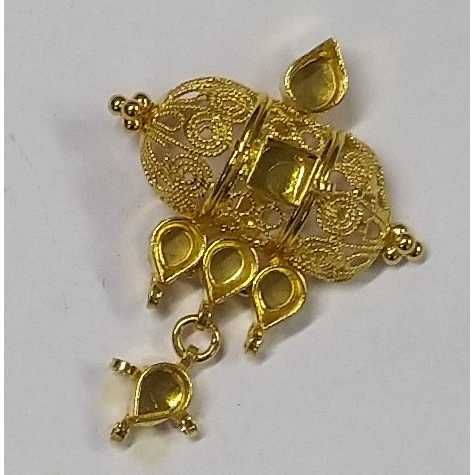 916 gold fancy antique Jadtar pendant set akm-ps-169 - Image 3