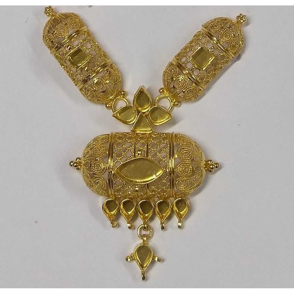 916 gold fancy antique Jadtar pendant set akm-ps-169