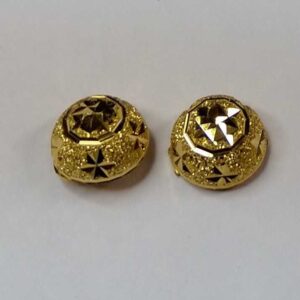 916 Gold Fancy Button Tops Earrings Akm-er-159