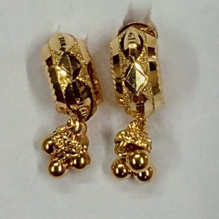 916 gold fancy jtops earrings akm-er-133 - Image 2