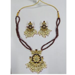 gold jadtar kundan pendant set-akm-ps-058