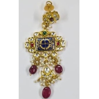 gold jadtar kundan pendant set-akm-ps-057 - Image 4