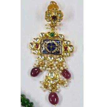gold jadtar kundan pendant set-akm-ps-057 - Image 3