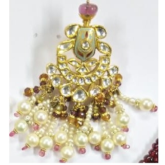 gold jadtar kundan pendant set-akm-ps-056 - Image 4