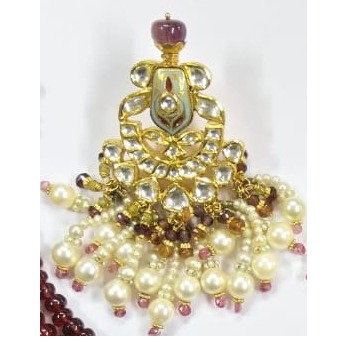 gold jadtar kundan pendant set-akm-ps-056 - Image 3