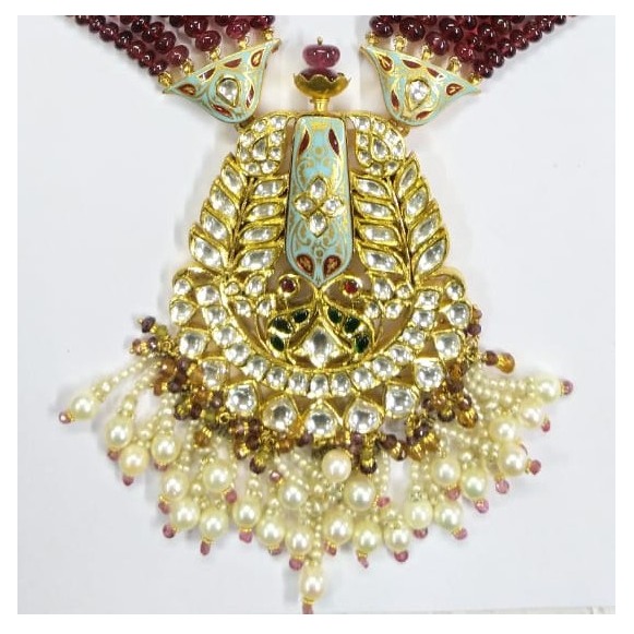 gold jadtar kundan pendant set-akm-ps-056 - Image 2
