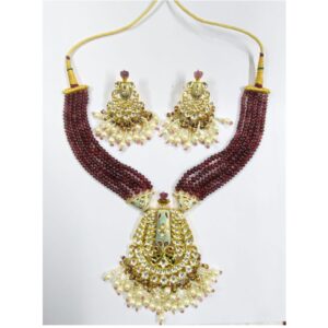 gold jadtar kundan pendant set-akm-ps-056