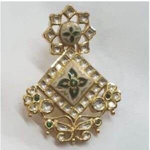 GOLD JADTAR KUNDAN PENDANT SET-AKM-PS-053