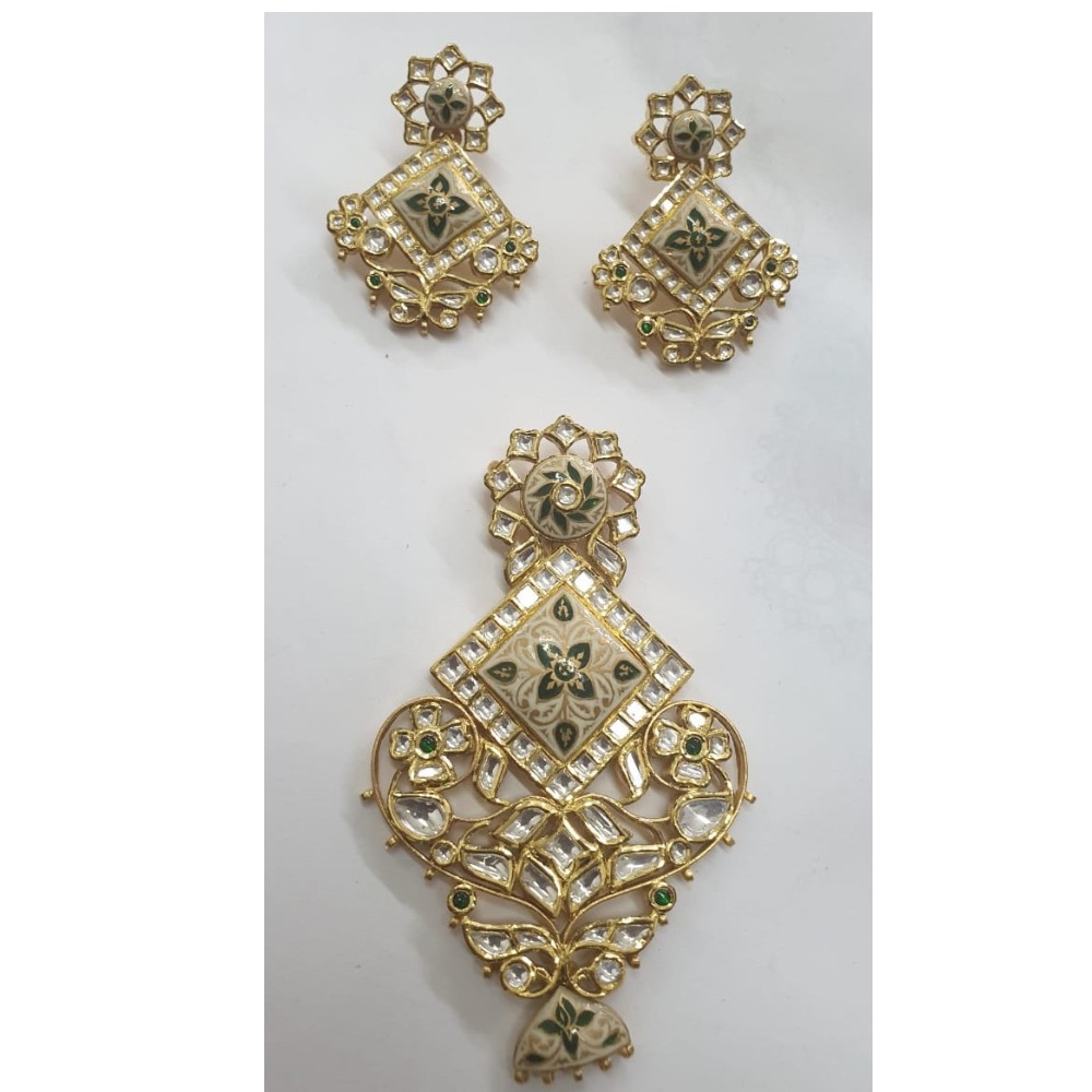 GOLD JADTAR KUNDAN PENDANT SET-AKM-PS-053 - Image 2