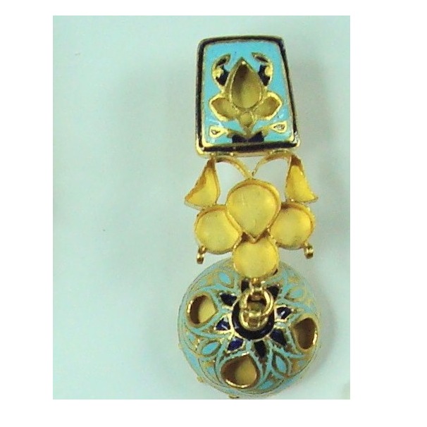 Antique jadtar kundan necklace set AKM-NS-022 - Image 3